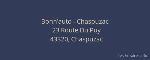Bonh'auto - Chaspuzac