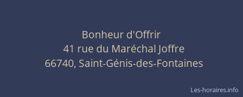 Bonheur d'Offrir