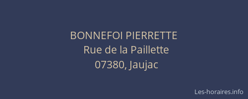 BONNEFOI PIERRETTE