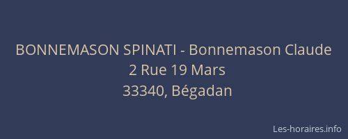 BONNEMASON SPINATI - Bonnemason Claude