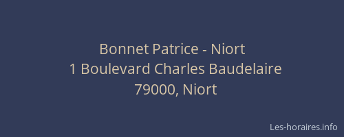 Bonnet Patrice - Niort
