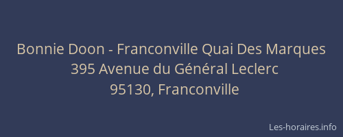 Bonnie Doon - Franconville Quai Des Marques