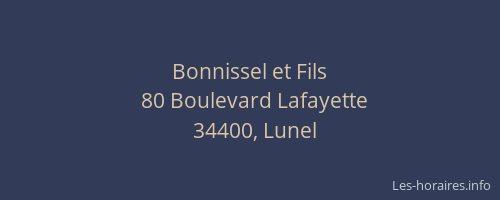 Bonnissel et Fils