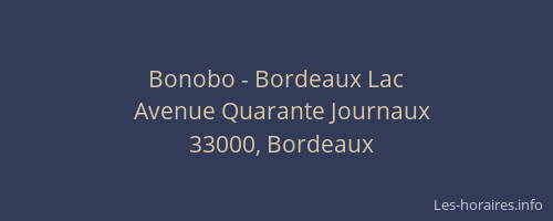 Bonobo - Bordeaux Lac