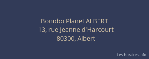 Bonobo Planet ALBERT