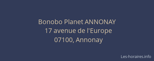 Bonobo Planet ANNONAY