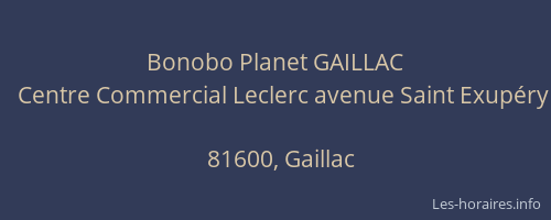Bonobo Planet GAILLAC
