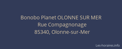 Bonobo Planet OLONNE SUR MER
