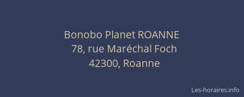 Bonobo Planet ROANNE