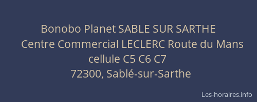 Bonobo Planet SABLE SUR SARTHE