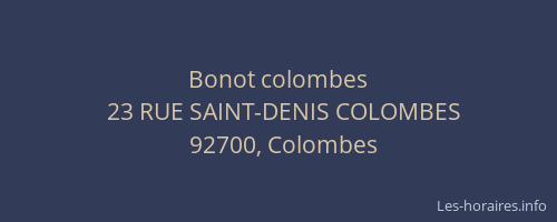 Bonot colombes