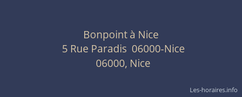 Bonpoint à Nice