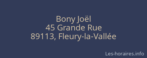 Bony Jo&euml;l