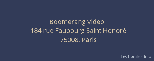 Boomerang Vidéo