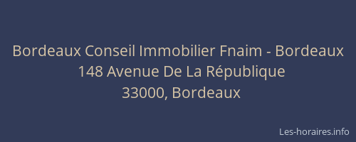 Bordeaux Conseil Immobilier Fnaim - Bordeaux