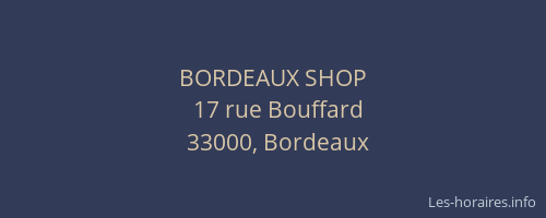 BORDEAUX SHOP