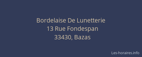 Bordelaise De Lunetterie