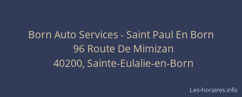 Born Auto Services - Saint Paul En Born