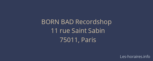 BORN BAD Recordshop