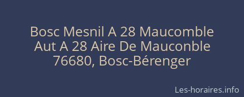Bosc Mesnil A 28 Maucomble