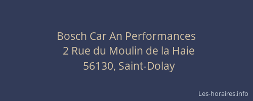 Bosch Car An Performances