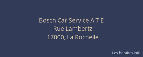 Bosch Car Service A T E