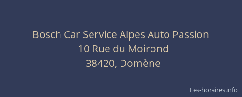 Bosch Car Service Alpes Auto Passion