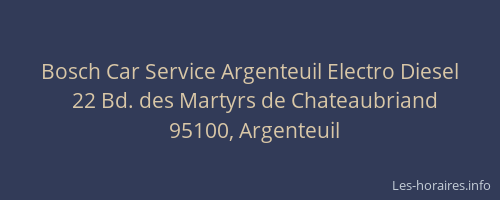Bosch Car Service Argenteuil Electro Diesel