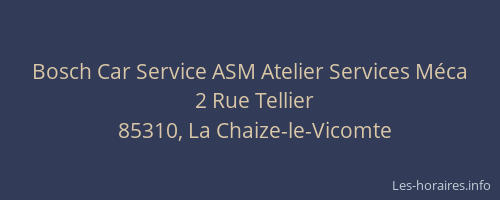 Bosch Car Service ASM Atelier Services Méca