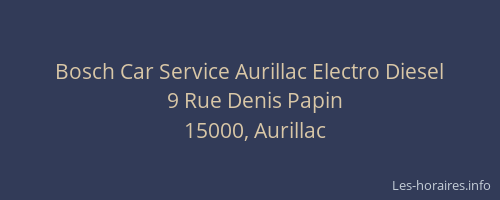 Bosch Car Service Aurillac Electro Diesel
