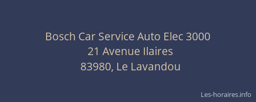 Bosch Car Service Auto Elec 3000