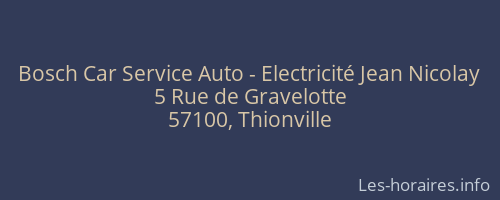 Bosch Car Service Auto - Electricité Jean Nicolay