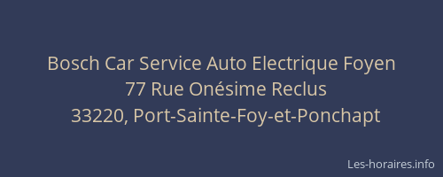 Bosch Car Service Auto Electrique Foyen