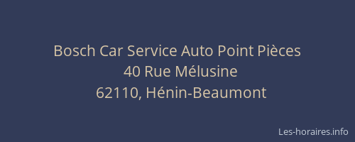 Bosch Car Service Auto Point Pi&egrave;ces