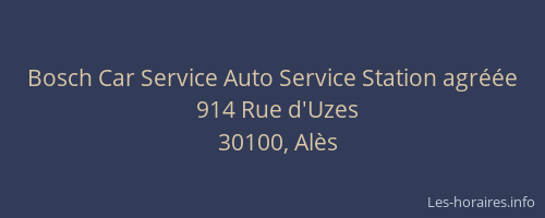 Bosch Car Service Auto Service Station agréée