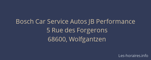 Bosch Car Service Autos JB Performance