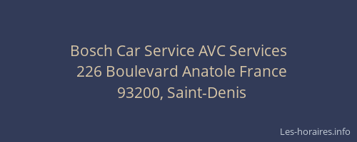 Bosch Car Service AVC Services