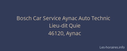 Bosch Car Service Aynac Auto Technic