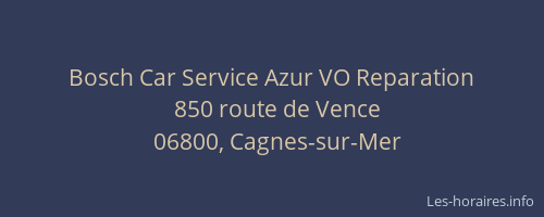 Bosch Car Service Azur VO Reparation