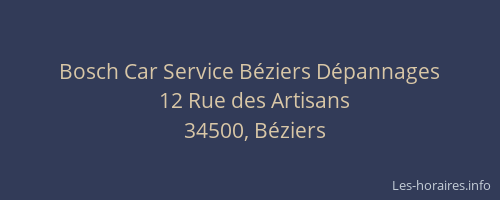 Bosch Car Service Béziers Dépannages