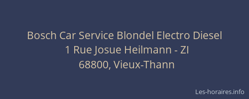 Bosch Car Service Blondel Electro Diesel