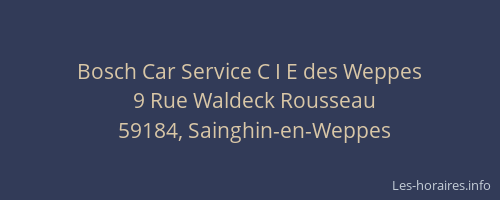Bosch Car Service C I E des Weppes