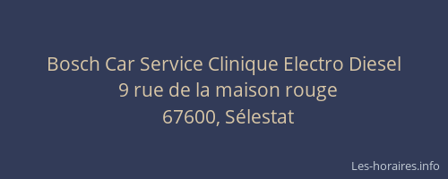 Bosch Car Service Clinique Electro Diesel