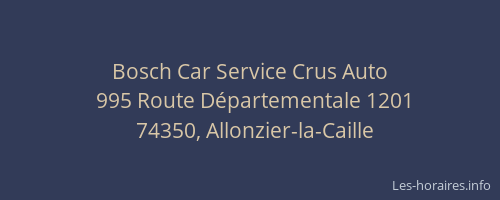 Bosch Car Service Crus Auto