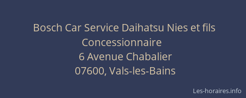Bosch Car Service Daihatsu Nies et fils Concessionnaire