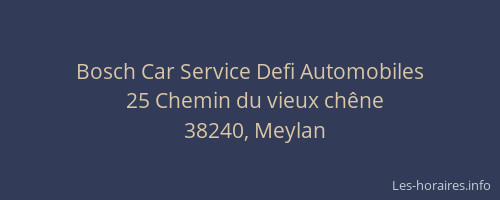 Bosch Car Service Defi Automobiles