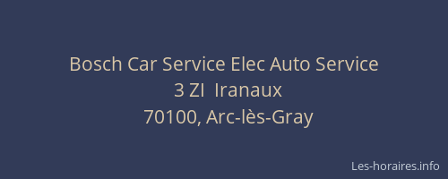 Bosch Car Service Elec Auto Service