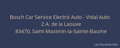 Bosch Car Service Electric Auto - Vidal Auto
