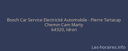 Bosch Car Service Electricité Automobile - Pierre Tartacap