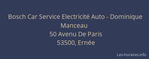 Bosch Car Service Electricité Auto - Dominique Manceau